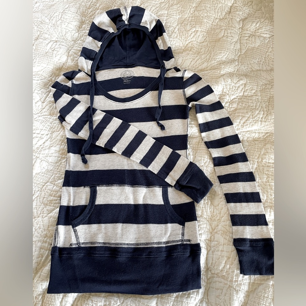 SO Striped Long Sleeve Hooded Top